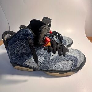 Jordan Kids Denim and Black Sneakers